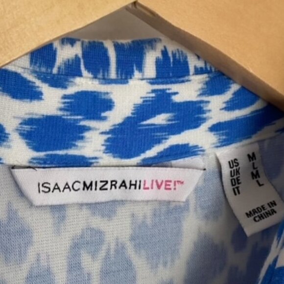 Isaac Mizrahi Blue and White Knit Dress Medium - Picture 2 of 5